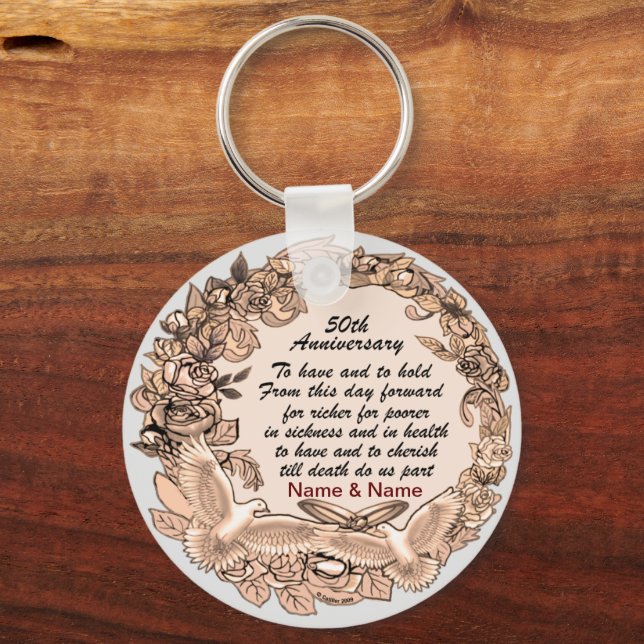 50th Wedding Anniversary  keychain (Front)
