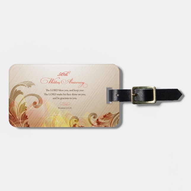 50th Wedding Anniversary, Lord Bless & Keep Luggage Tag (Front Horizontal)