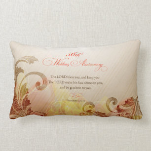 50th Wedding Anniversary, Lord Bless & Keep Lumbar Pillow