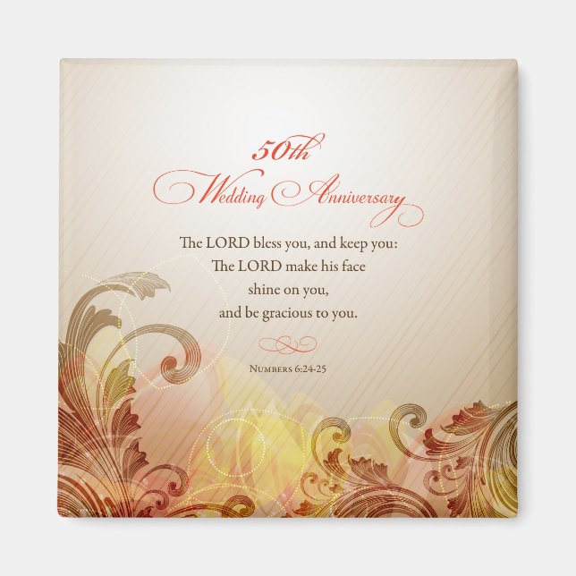 50th Wedding Anniversary, Lord Bless & Keep Magnet (Front)