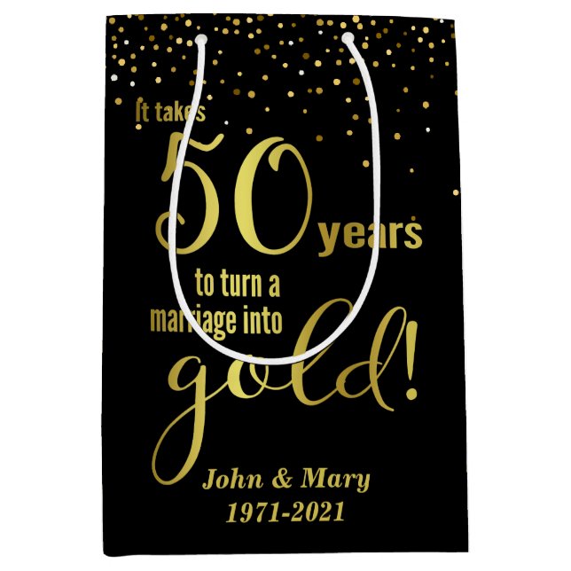 50th Wedding Anniversary Medium Gift Bag (Front)