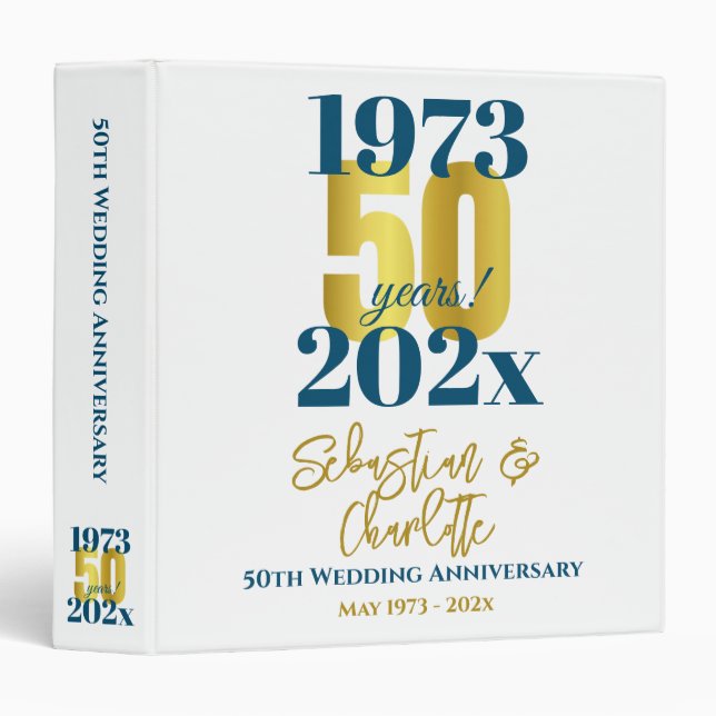 50th Wedding Anniversary Modern Binder (Front/Spine)