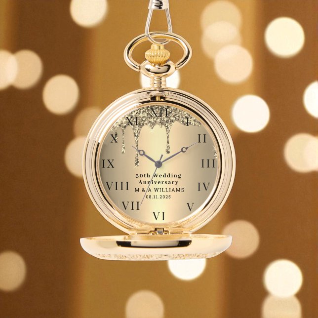 50th Wedding Anniversary Modern Elegant Fiftieth  Watch (Creator Uploaded)