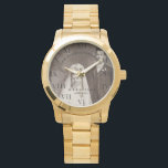 50th Wedding Anniversary Modern Elegant Photo Watch<br><div class="desc">Modern, elegant, photo, parents, husband, wife, 50th Wedding anniversary watch.</div>