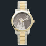 50th Wedding Anniversary Modern Elegant Photo Watch<br><div class="desc">Modern, elegant, photo, parents, husband, wife, 50th Wedding anniversary watch.</div>