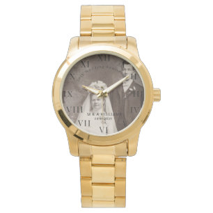 50th Wedding Anniversary Modern Elegant Photo  Watch