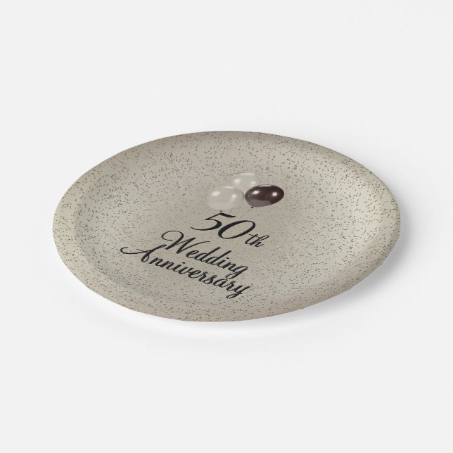 50th Wedding Anniversary  Paper Plate (Angled)