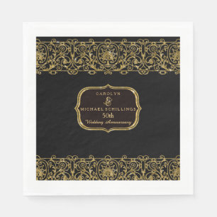 50th Wedding Anniversary Party Art Deco Nouveau Napkin