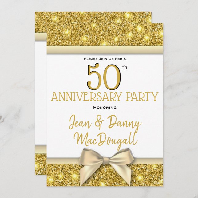 50th Wedding Anniversary Party Invitation (Front/Back)