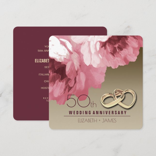 50th Wedding Anniversary Party Invitations (Front/Back)