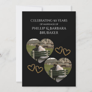 50th Wedding Anniversary Party Modern Simple Photo Invitation