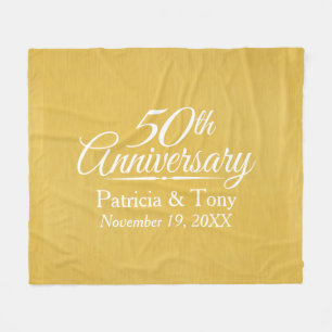 50th Wedding Anniversary Personalized Golden Fleece Blanket