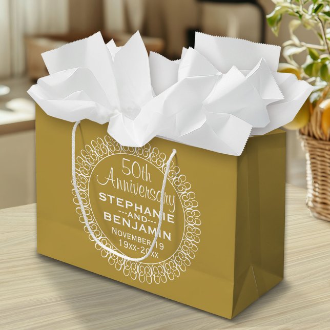 50th Wedding Anniversary Personalized Large Gift Bag (Custom Gift Bag)
