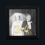 50th Wedding Anniversary Personalized Photo Golden Gift Box<br><div class="desc">A picture template for an old photo or a new one! Perfect gift for parents or grandparents. A keepsake that you can customize.</div>