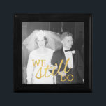 50th Wedding Anniversary Personalized Photo Golden Gift Box<br><div class="desc">A picture template for an old photo or a new one! Perfect gift for parents or grandparents. A keepsake that you can customize.</div>