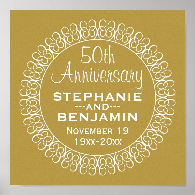 50th Wedding Anniversary Personalized Poster (Front)