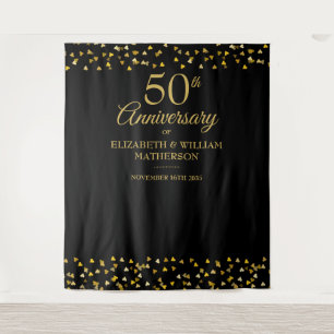 50th Wedding Anniversary Photo Booth Backdrop Tapestry