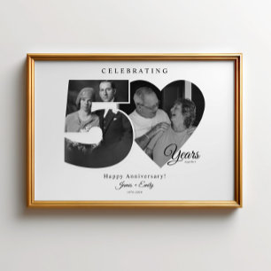 50th Wedding Anniversary Photo Collage Keepsake Poster