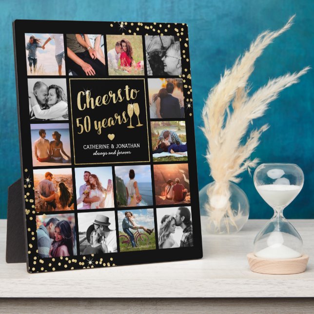 50th Wedding Anniversary Photo Collage Plaque (Side)