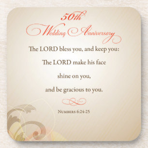 50th Wedding Anniversary, Religious Lord Bless Coaster