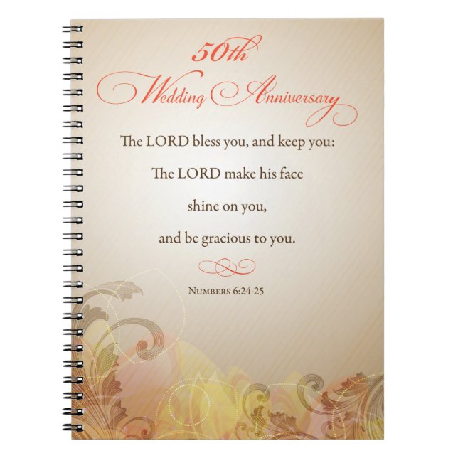 50th Wedding Anniversary, Religious Lord Bless Notebook (Front)