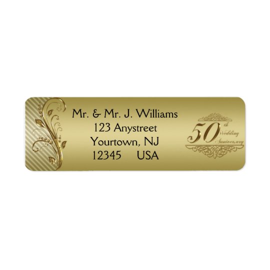 50th Wedding Anniversary Return Address Labels