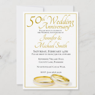 50th Wedding Anniversary Rings Invitation