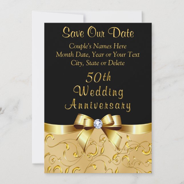 50th Wedding Anniversary SAVE the DATE Invitations (Front)