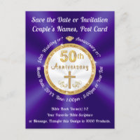 50th Wedding Anniversary Save the Date PostCards