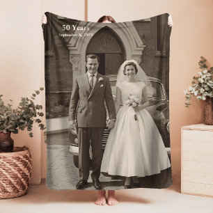50th Wedding Anniversary Sherpa Blanket Photo