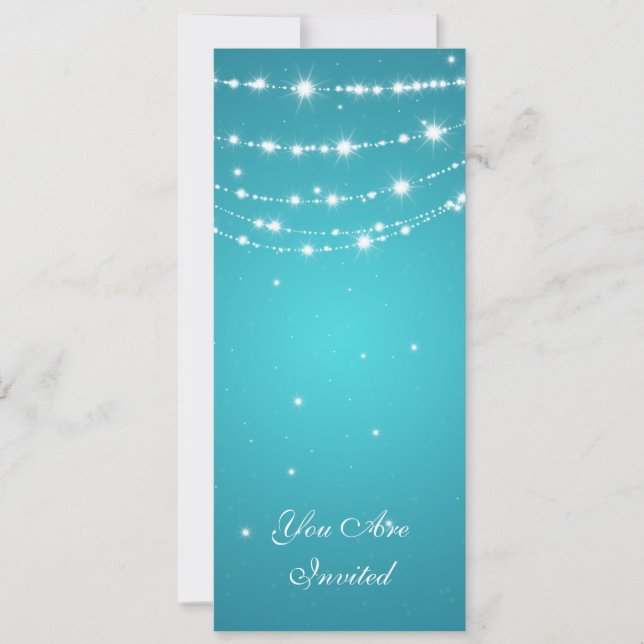 50th Wedding Anniversary Sparkling Chain Blue Invitation (Front)