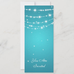 50th Wedding Anniversary Sparkling Chain Blue Invitation