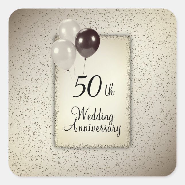 50th Wedding Anniversary  Square Sticker (Front)