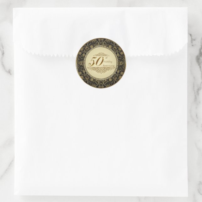 50th Wedding Anniversary Sticker (Bag)