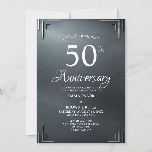 50th Wedding Anniversary Surprise Invitation (Front)