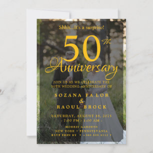 50th Wedding Anniversary Then And Now  Photo Invitation