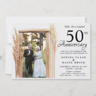 50th Wedding Anniversary Then And Now  Photo Invitation
