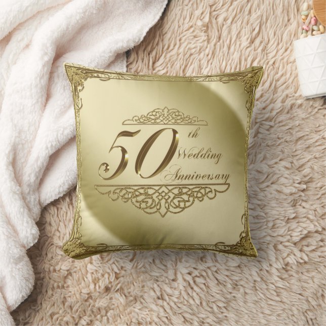 50th Wedding Anniversary Throw Pillow (Blanket)