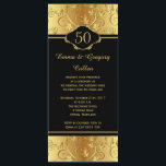 50th Wedding Anniversary Vows Renewal Program<br><div class="desc">Golden floral 50th (any year) Wedding Anniversary Vows Renewal Program Rack card</div>