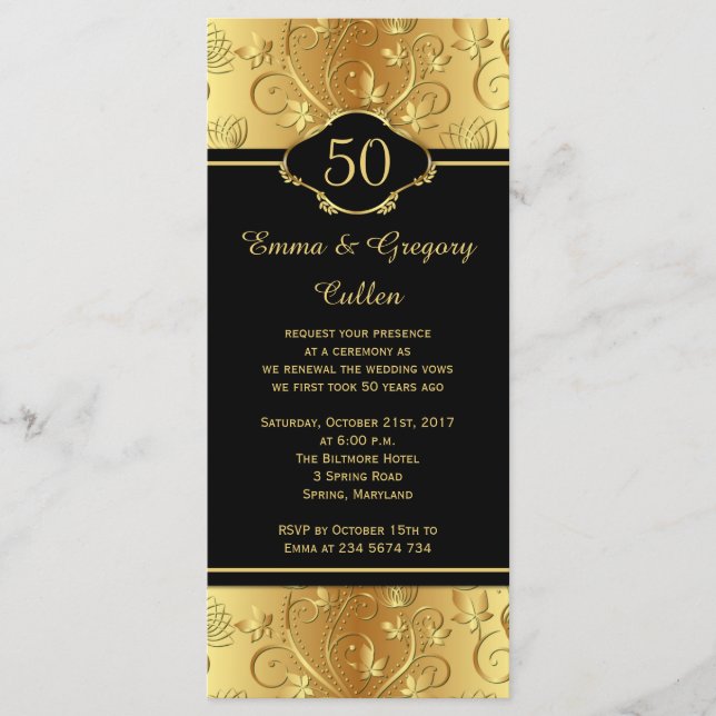 50th Wedding Anniversary Vows Renewal Program (Front)