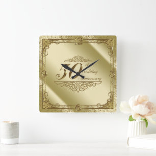 50th Wedding Anniversary Wall Clock