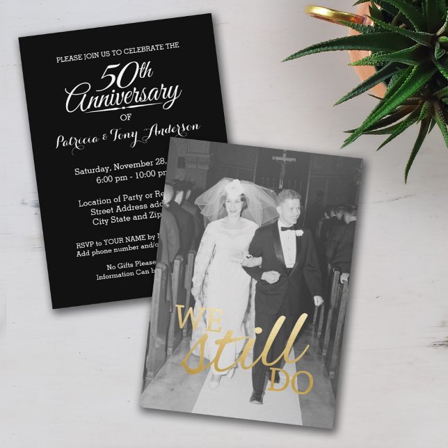 50th Wedding Anniversary with Photo - We Still Do Invitation (Creator Uploaded)