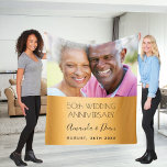 50th wedding gold anniversary custom photo fleece blanket<br><div class="desc">A blanket as a gift,  celebrating a 50th gold wedding anniversary. An elegant modern faux gold gradient background. Personalize and add your own high quality photo of the happy couple. The text: The names is written with a black modern hand lettered style script.  Tempates for  names and a date.</div>