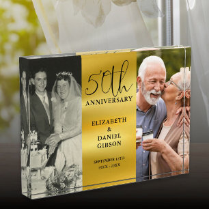 50th Wedding Golden Anniversary 2 Photo Block
