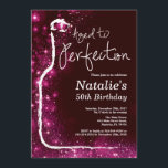 50th Wine Birthday Aged to Perfection Pink Glitter Invitation<br><div class="desc">50th Wine Birthday Invitation. Aged to Perfection. Black and Pink Glitter. Red Wine. Wine Tasting Invitation. Black and Gold Glitter Champagne. 18th 20th 21st 30th 40th 50th 60th 70th 80th 90th 100th, Any Ages. For further customization, please click the "Customize it" button and use our design tool to modify this...</div>