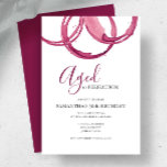 50th Wine Invitation For Birthday Party<br><div class="desc">Celebrate fifty in style with this modern and simple 50th invitation for birthday party celebrations! These elegant birthday invitations feature rich burgundy wine circles with the phrase "aged to perfection" in sophisticated typography. Use the easy template fields to personalize your adult birthday party details, making it perfect for a sip...</div>