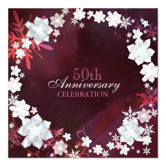 50th Winter  Wedding  Anniversary  Party Card Zazzle ca