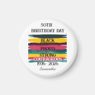 50th year birthday black birthday milestone magnet