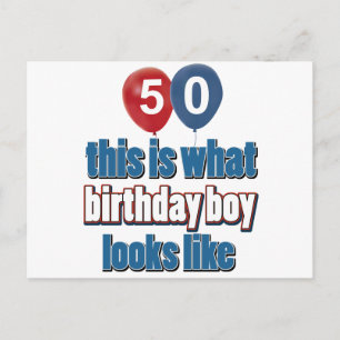 50th year birthday designs postcard
