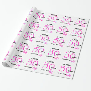 50th Year Birthday Gift Wrap Wrapping Paper